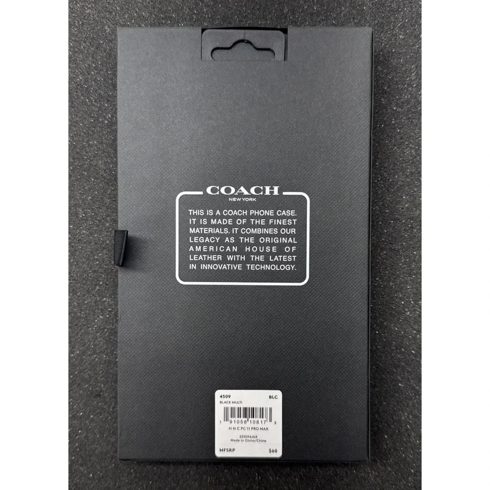 COACH NEW YORK Slim Wrap‎ Case iPhone 11 Pro Max Black Multi Color Horse Logo